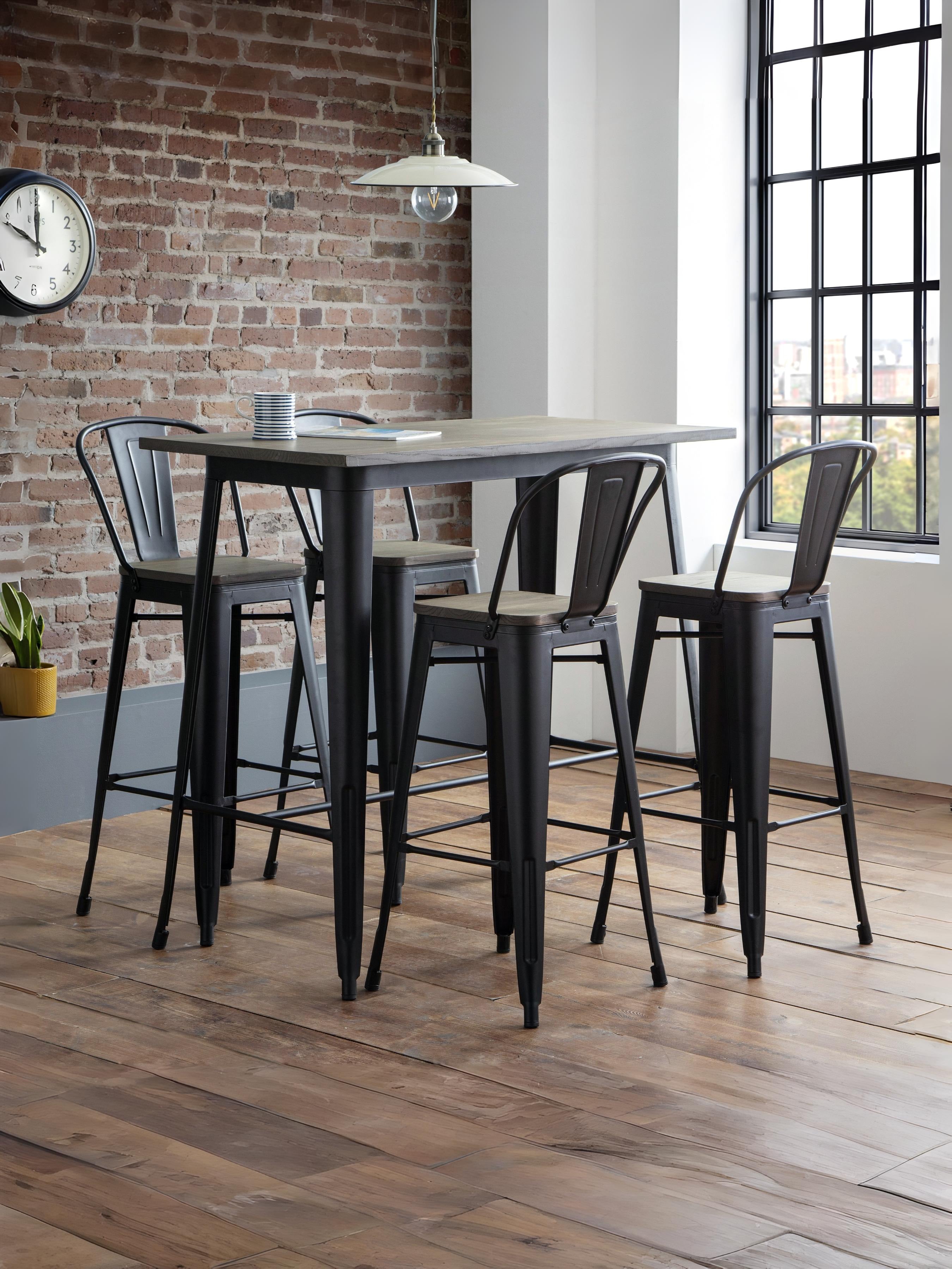 Set Of 2 Grafton Metal Bar Stools