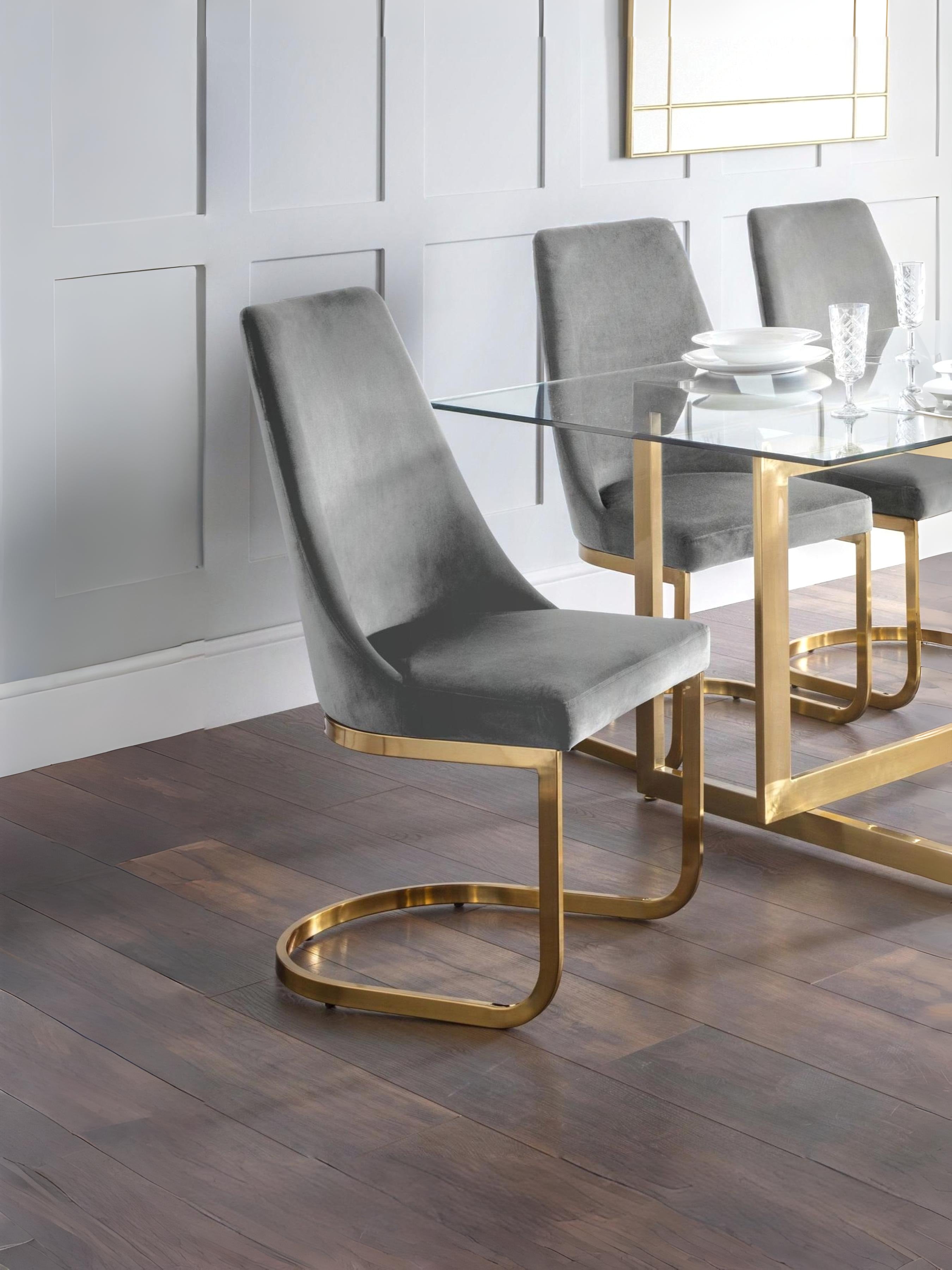 Set Of 2 Vittoria Cantilever Dining Chairs - Grey