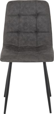FENTON DINING CHAIR (X2 PER BOX) - DARK GREY SUEDE FABRIC