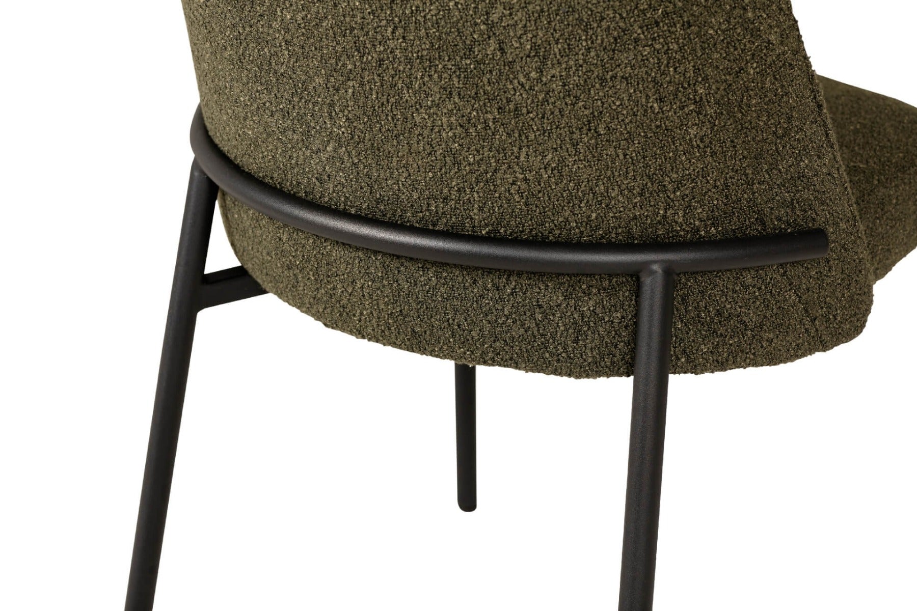 Field Dining Chair – Available in Natural or Green with Boucle Fabric & Black Metal Legs