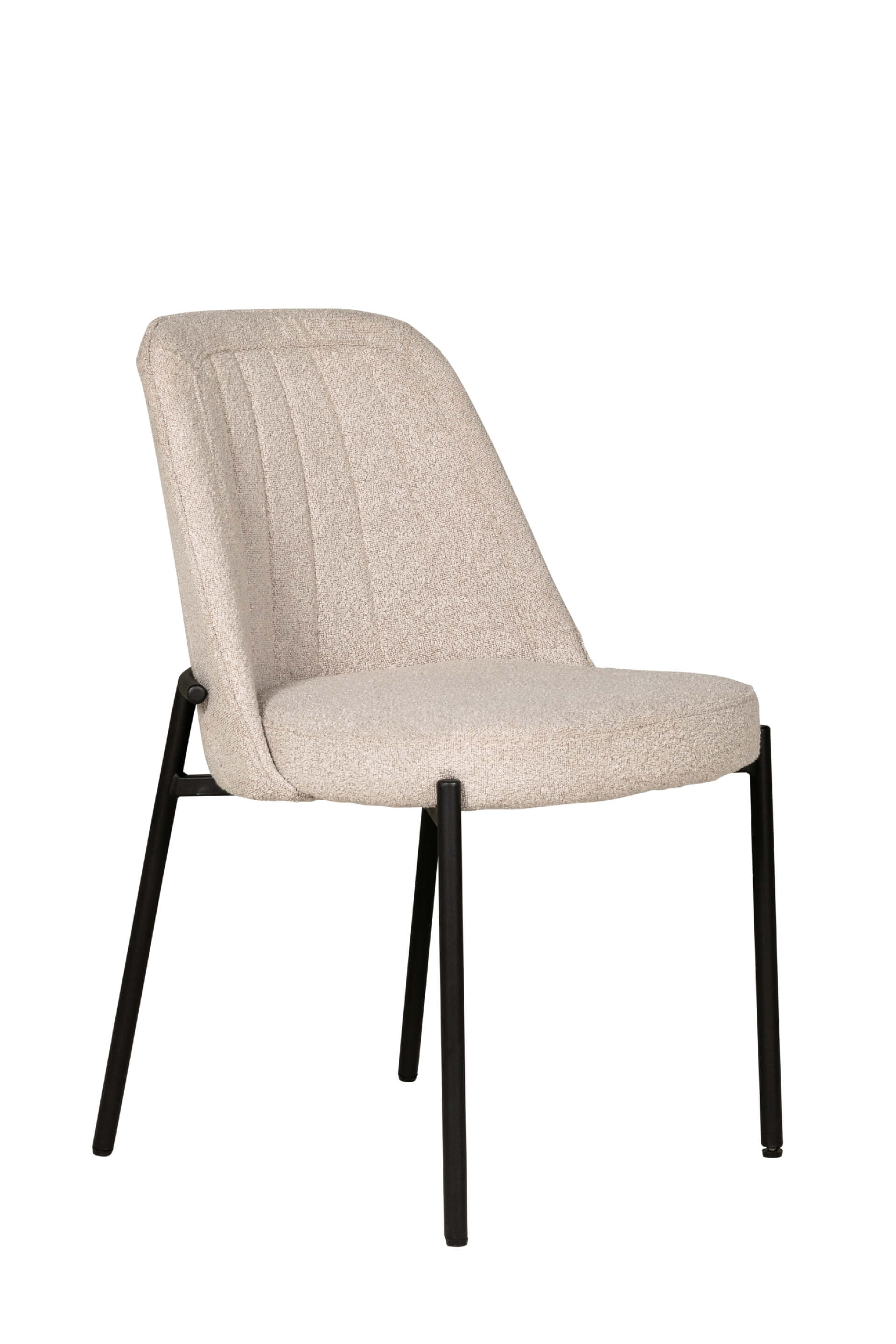Field Dining Chair – Available in Natural or Green with Boucle Fabric & Black Metal Legs
