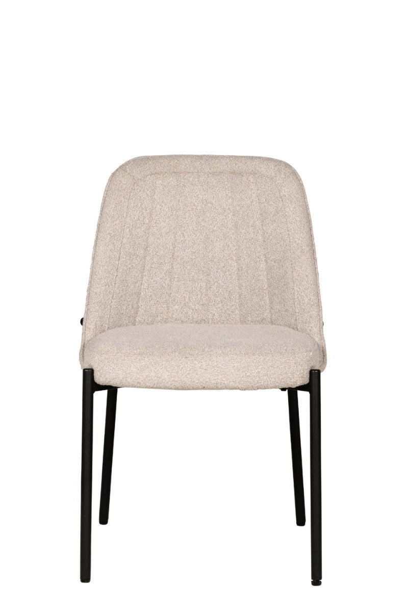 Field Dining Chair – Available in Natural or Green with Boucle Fabric & Black Metal Legs
