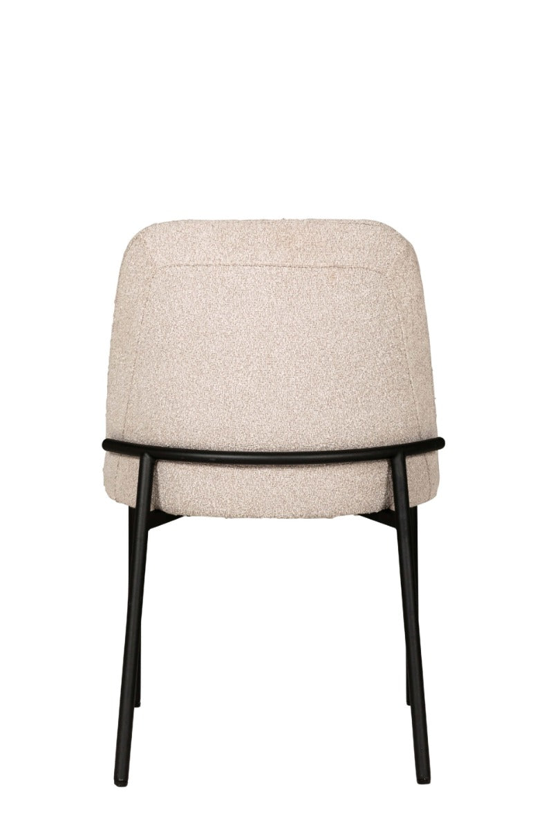 Field Dining Chair – Available in Natural or Green with Boucle Fabric & Black Metal Legs