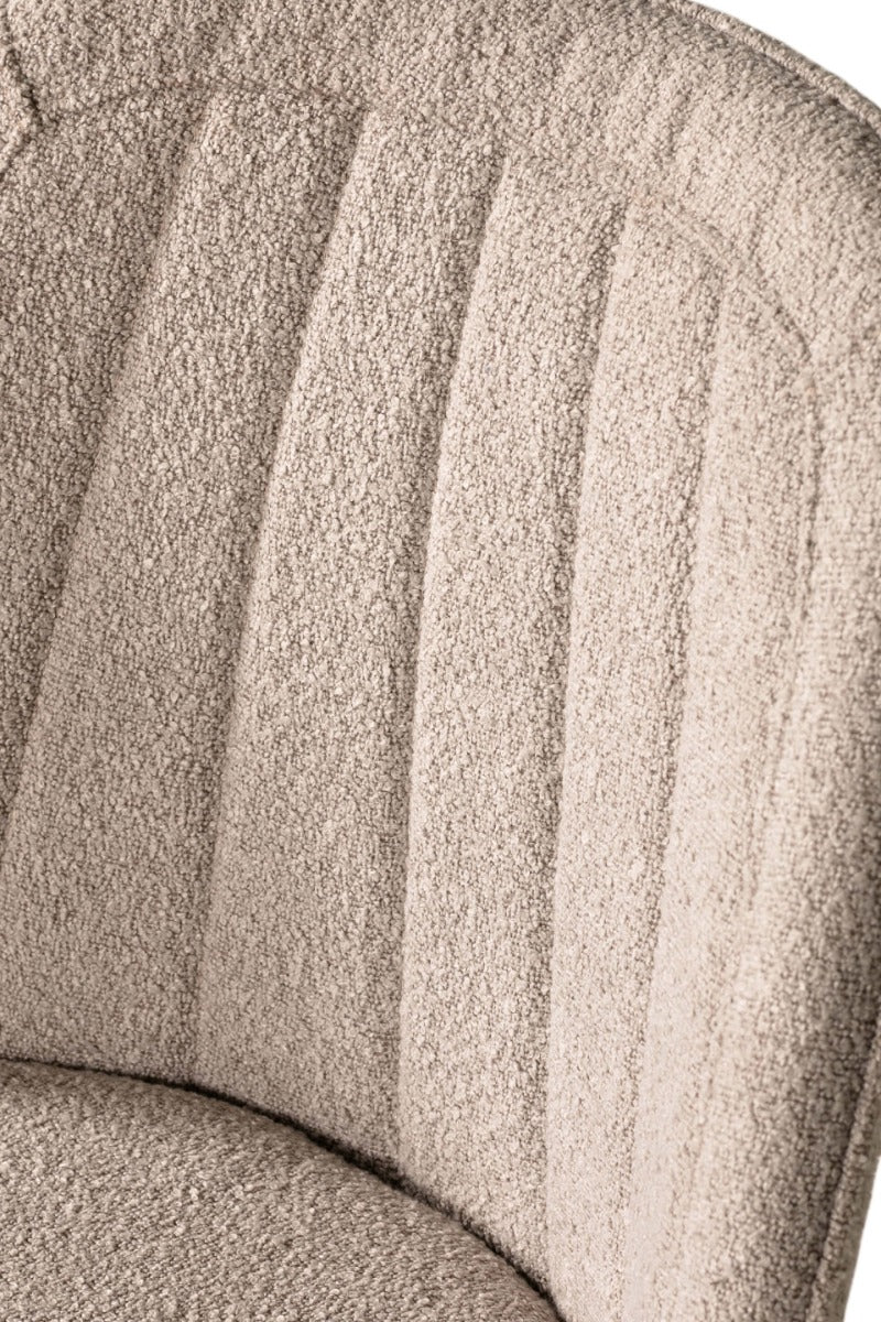 Field Dining Chair – Available in Natural or Green with Boucle Fabric & Black Metal Legs