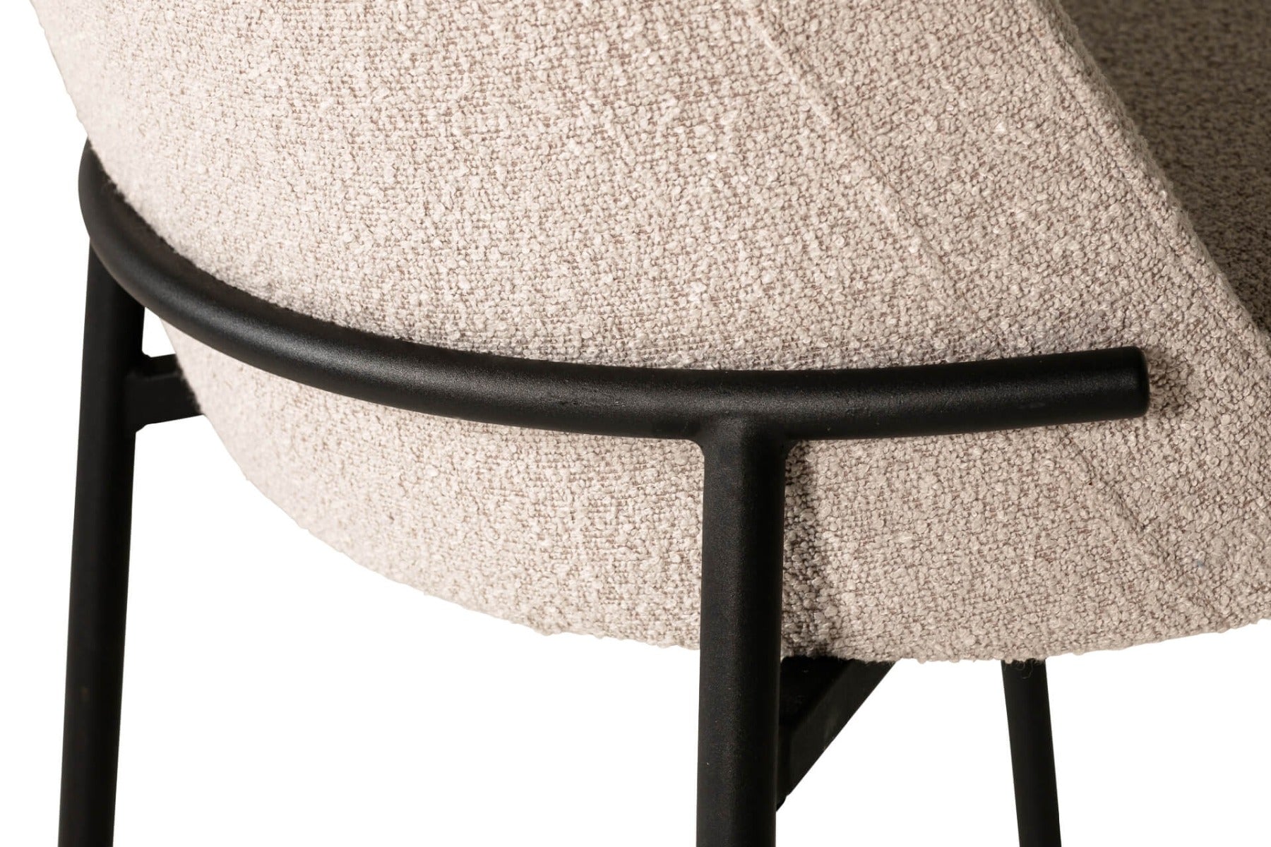 Field Dining Chair – Available in Natural or Green with Boucle Fabric & Black Metal Legs