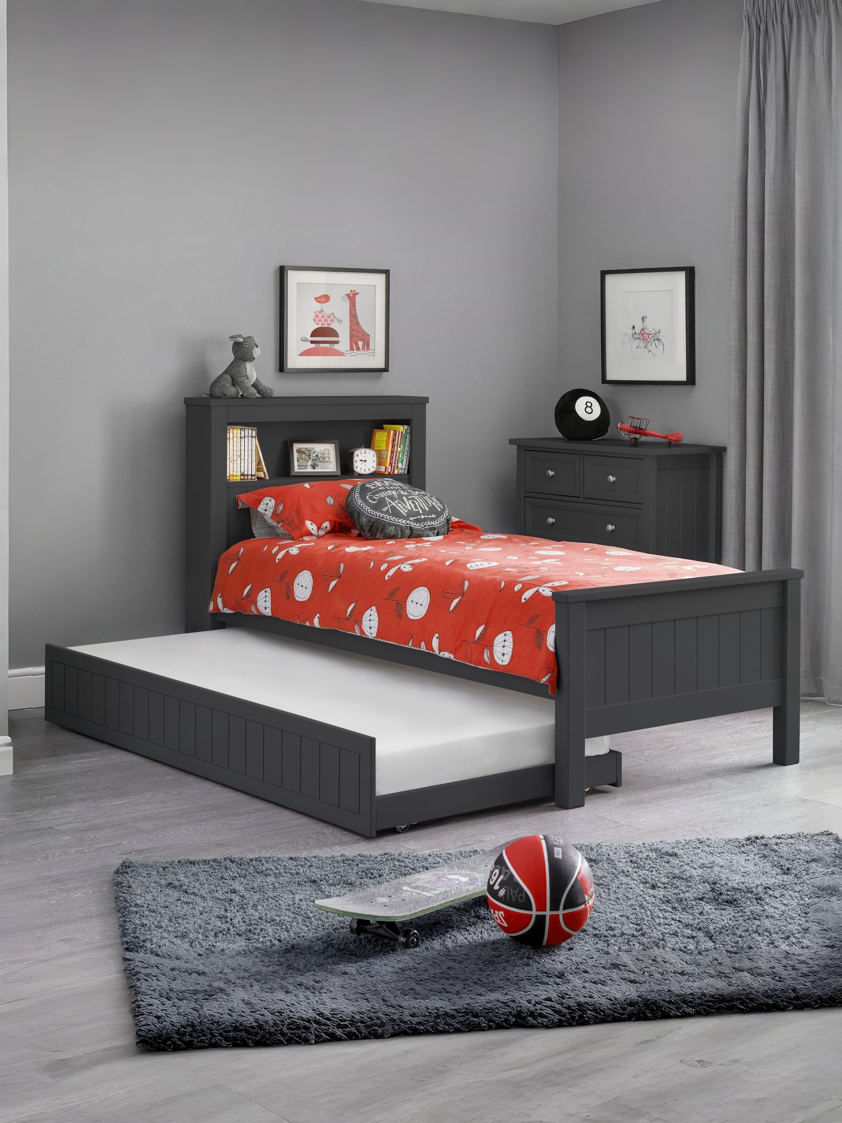 Maine Bookcase Bed & Underbed - Anthracite