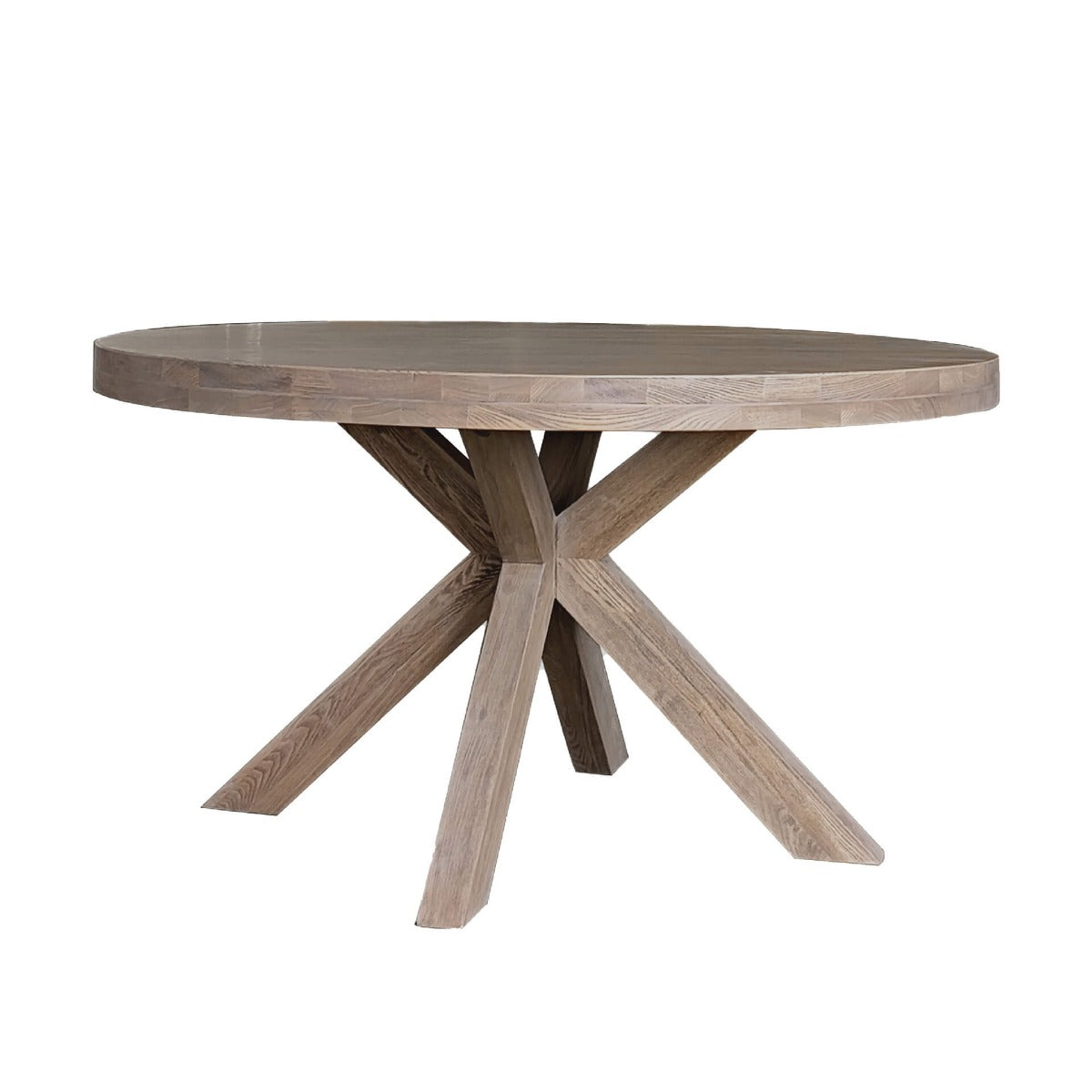 Falun Round Dining Table – Smoked Oak with Solid Oak Legs