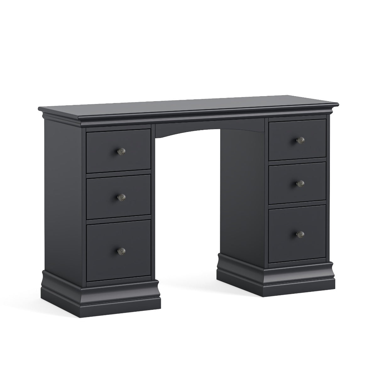 BORDEAUX Charcoal Double Pedestal Dressing Table Set