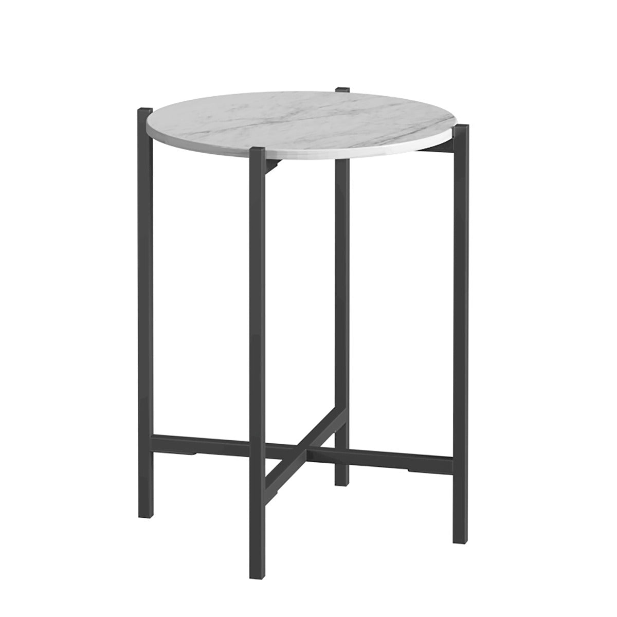 Marmora SIDE TABLE - GREY BASE WHITE MARBLE
