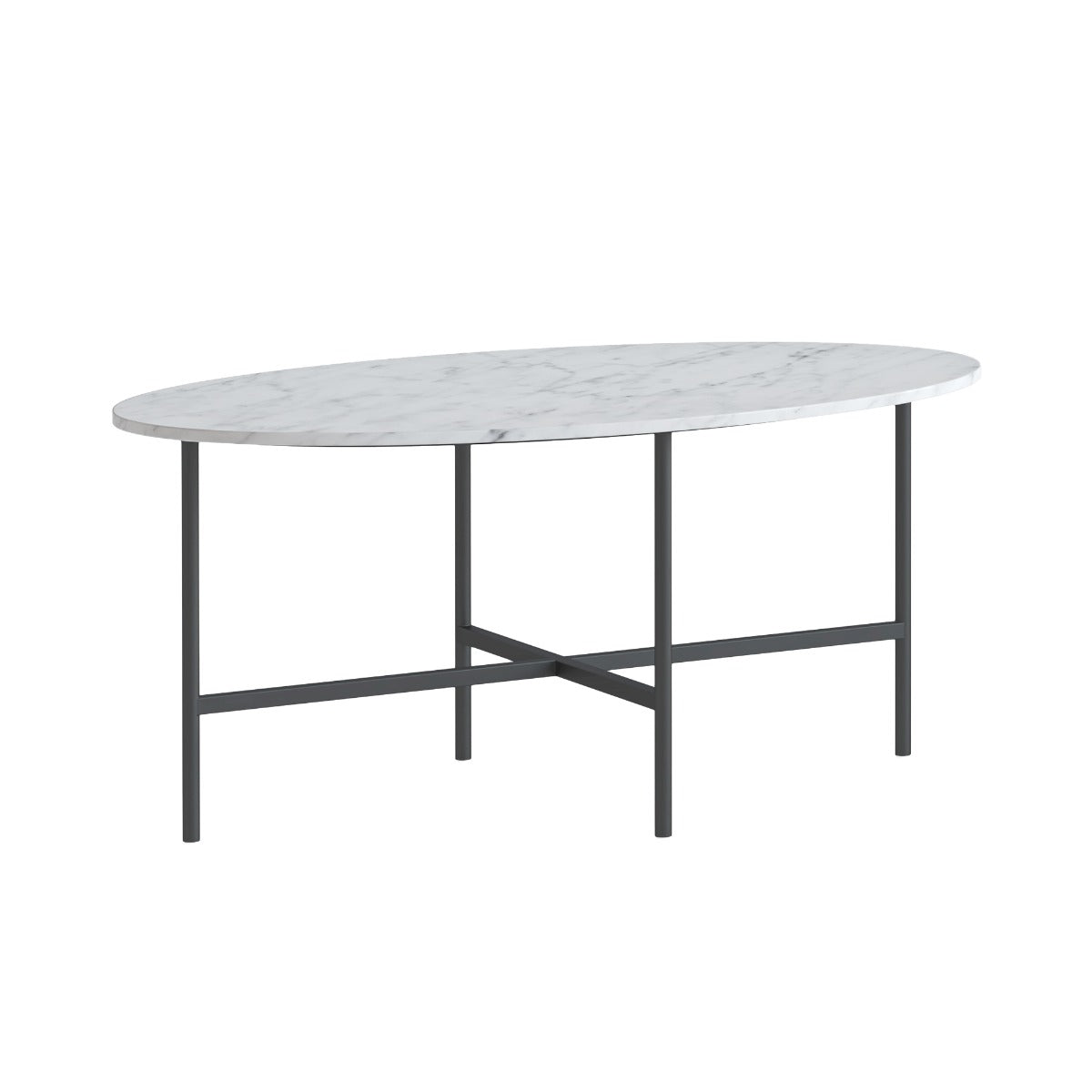Marmora OVAL COFFEE - GREY BASE WHITE MARBLE