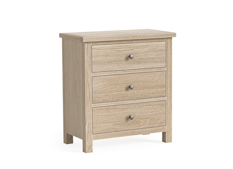 Modern Country Oak 3 Drawer Chest – Timeless Storage Solution | Free Nationwide Delivery by Homeline Furniture