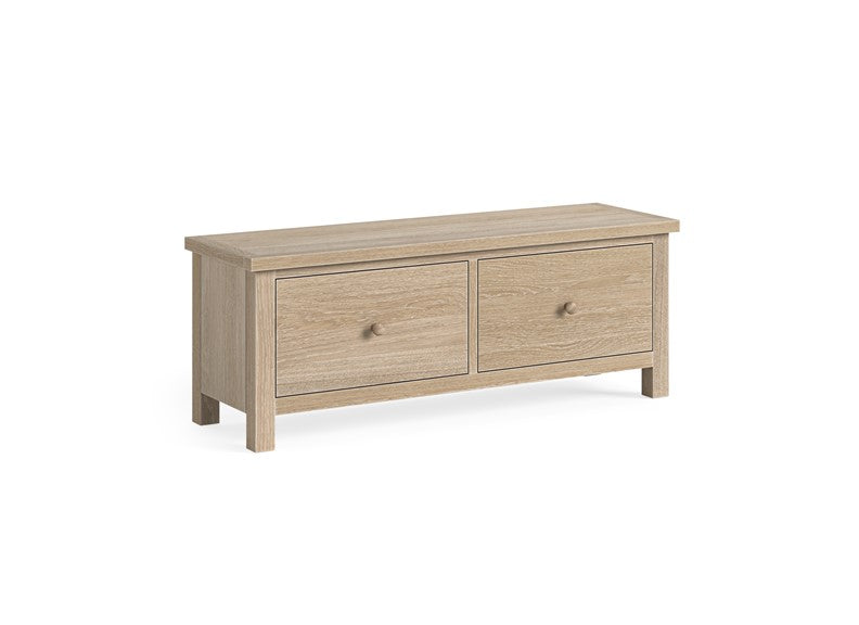 Modern Country Oak Large 2-Drawer Bench – Functional & Stylish Seating | Free Nationwide Delivery by Homeline Furniture