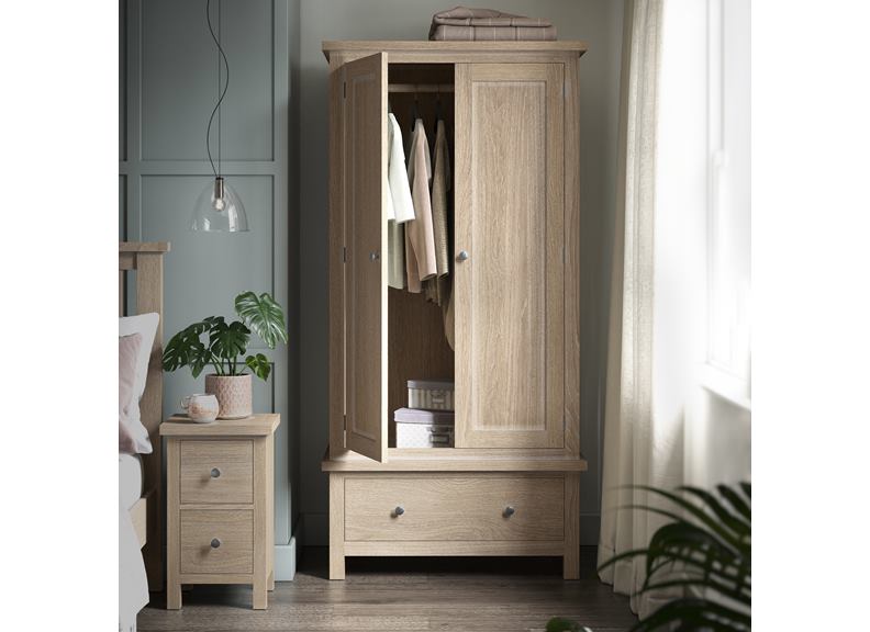 Modern Country Oak Gents Wardrobe – Spacious & Elegant | Free Nationwide Delivery by Homeline Furniture