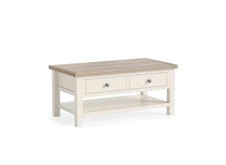 MC Coconut Coffee Table W/Shelf - metal shelf