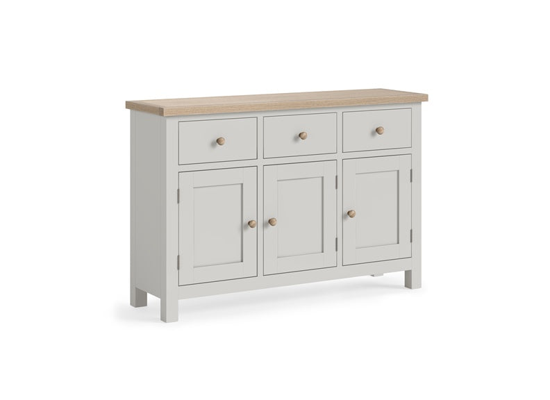 MC Grey 3 Door Large Sideboard - wooden handles