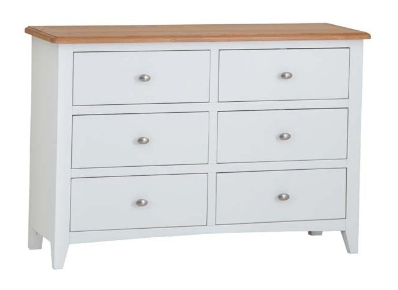 GA White Six Drawer Chest