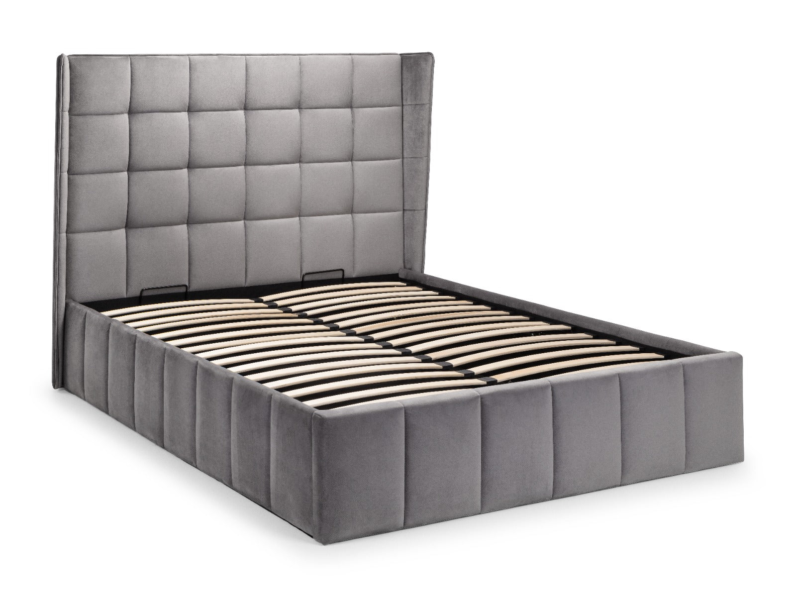 Gatsby Storage Ottoman Bed King Size 150cm - Light Grey