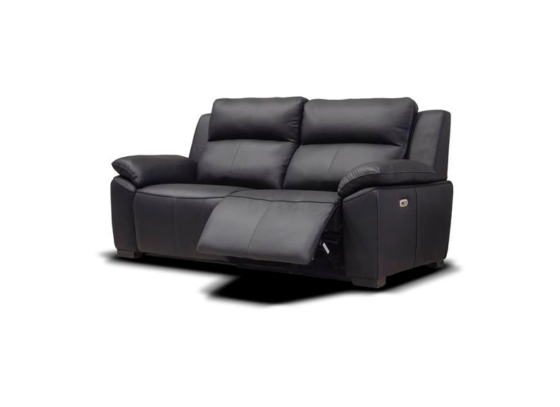 Griffin Black Full Leather Power Recliner 2.5 Seater Sofa - Optional Charging Console