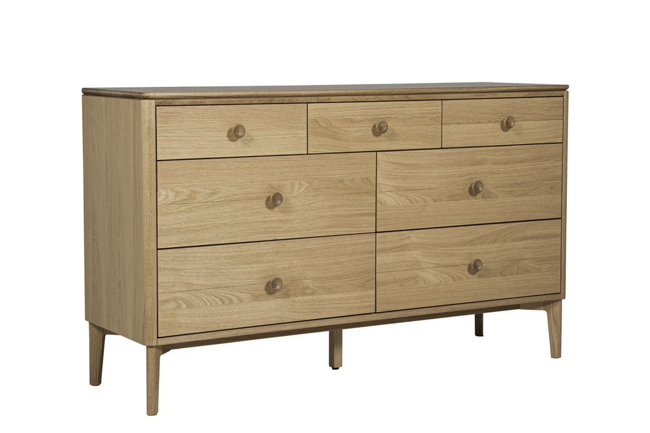 Hadley Wide Chest 7 Drawer - Oak Natural