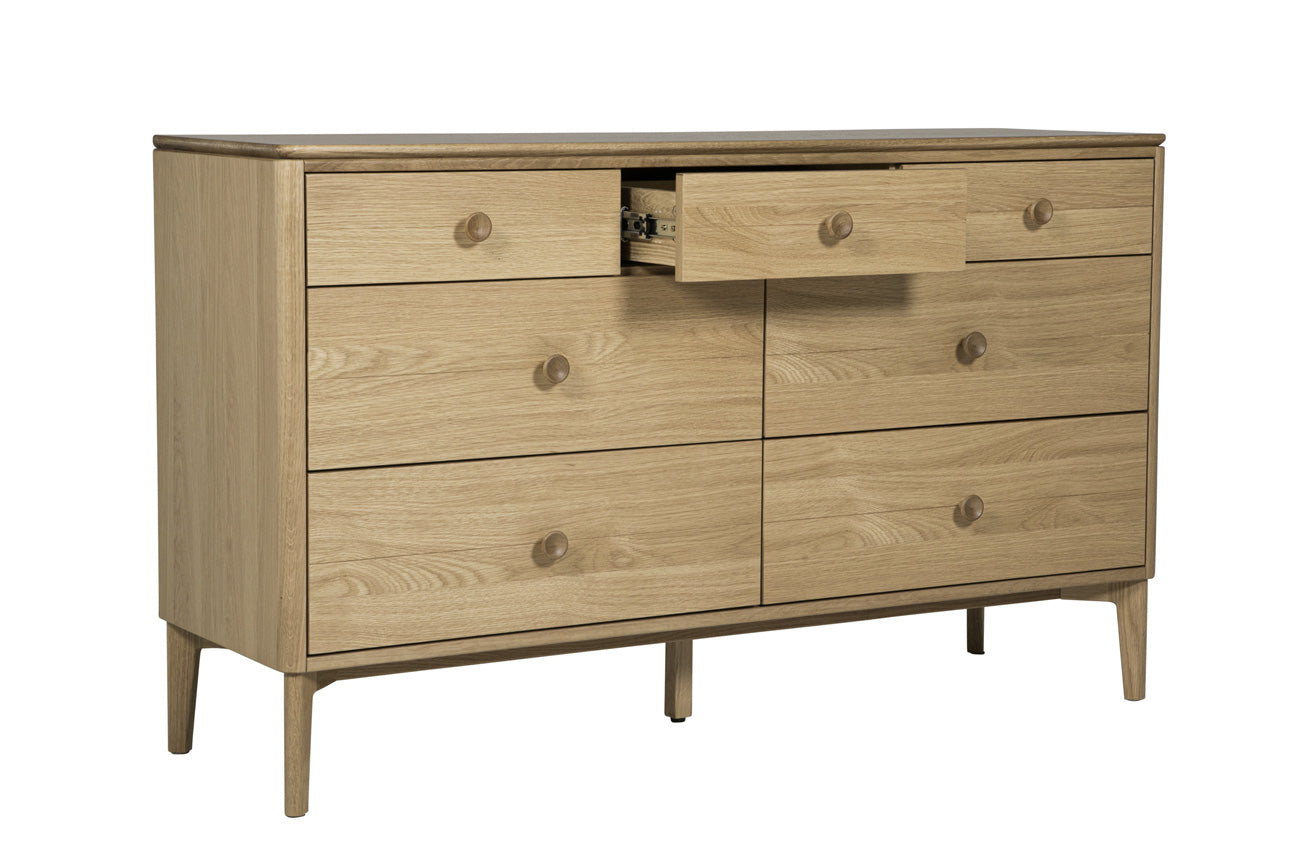 Hadley Wide Chest 7 Drawer - Oak Natural