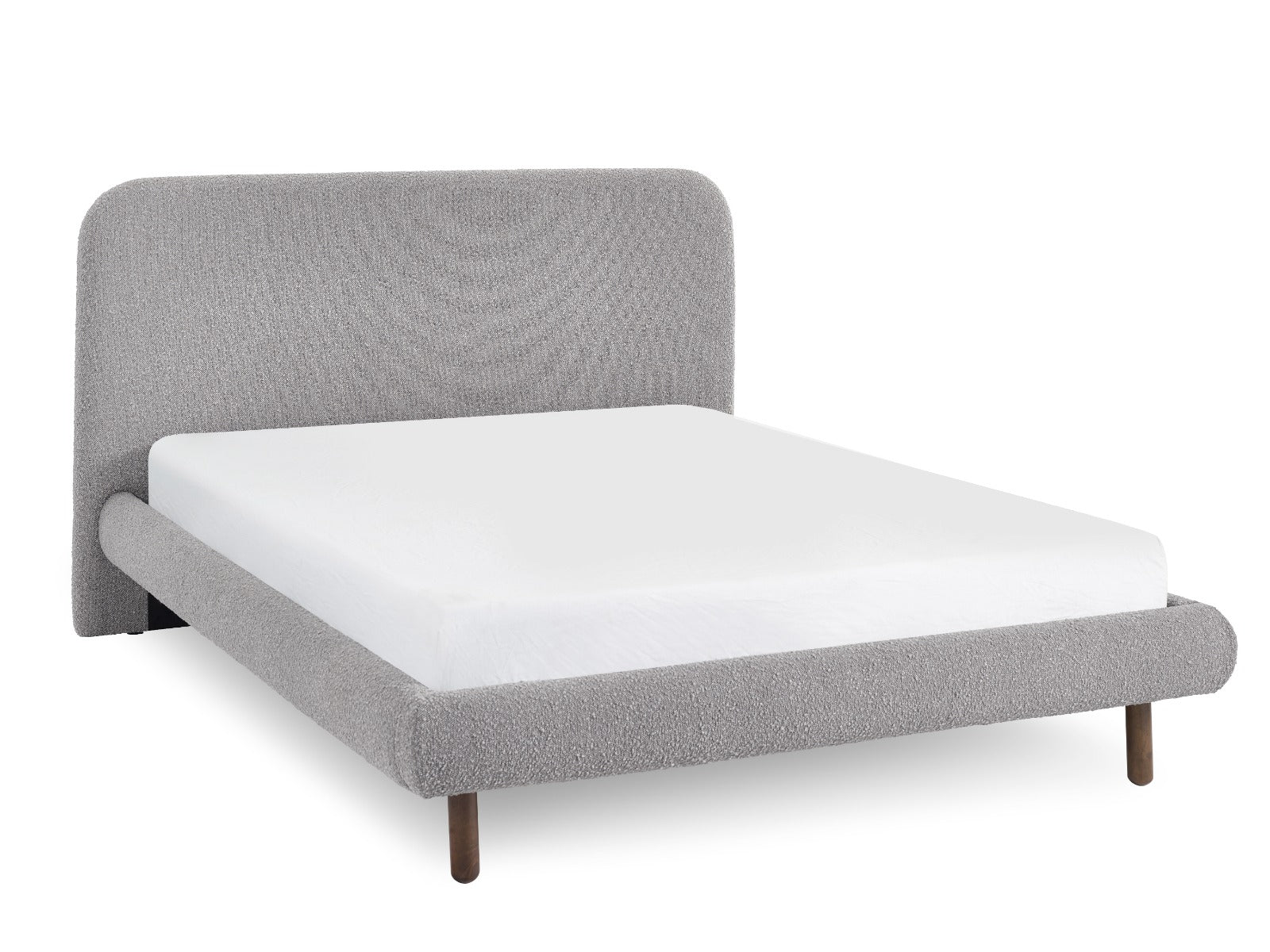 Hannah Double Bed 135cm - Grey Boucle