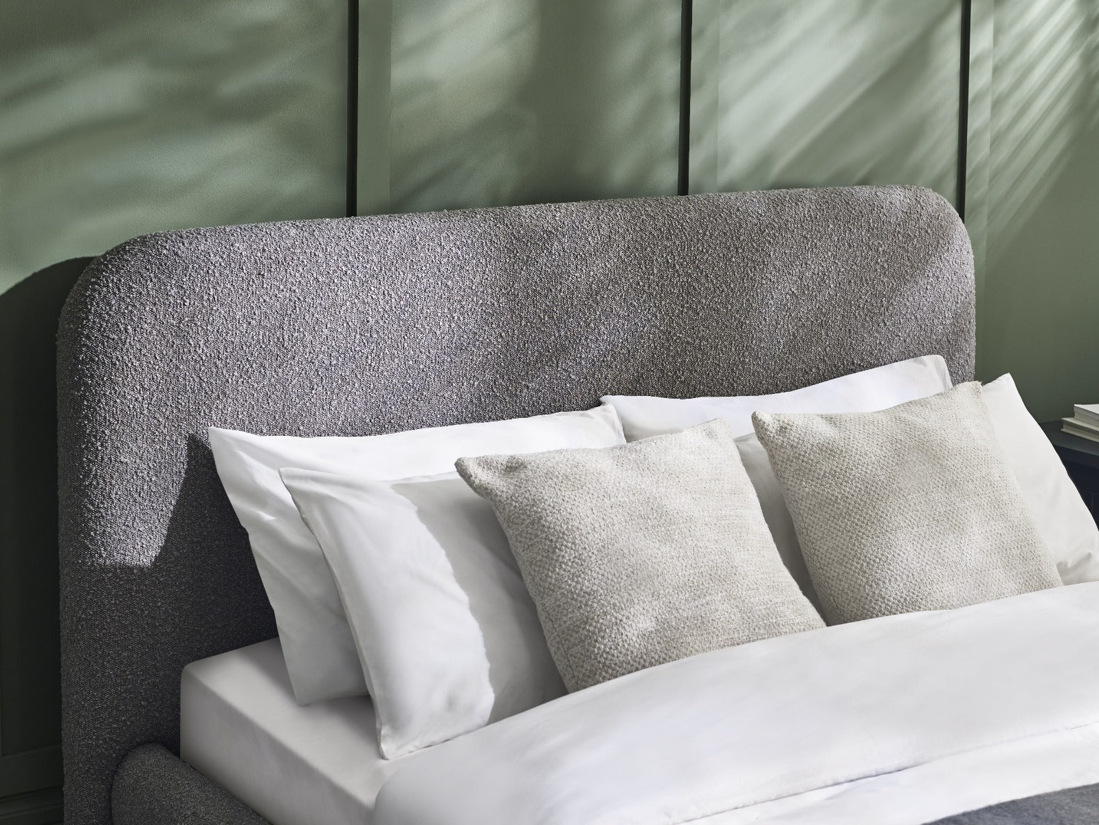 Hannah Double Bed 135cm - Grey Boucle