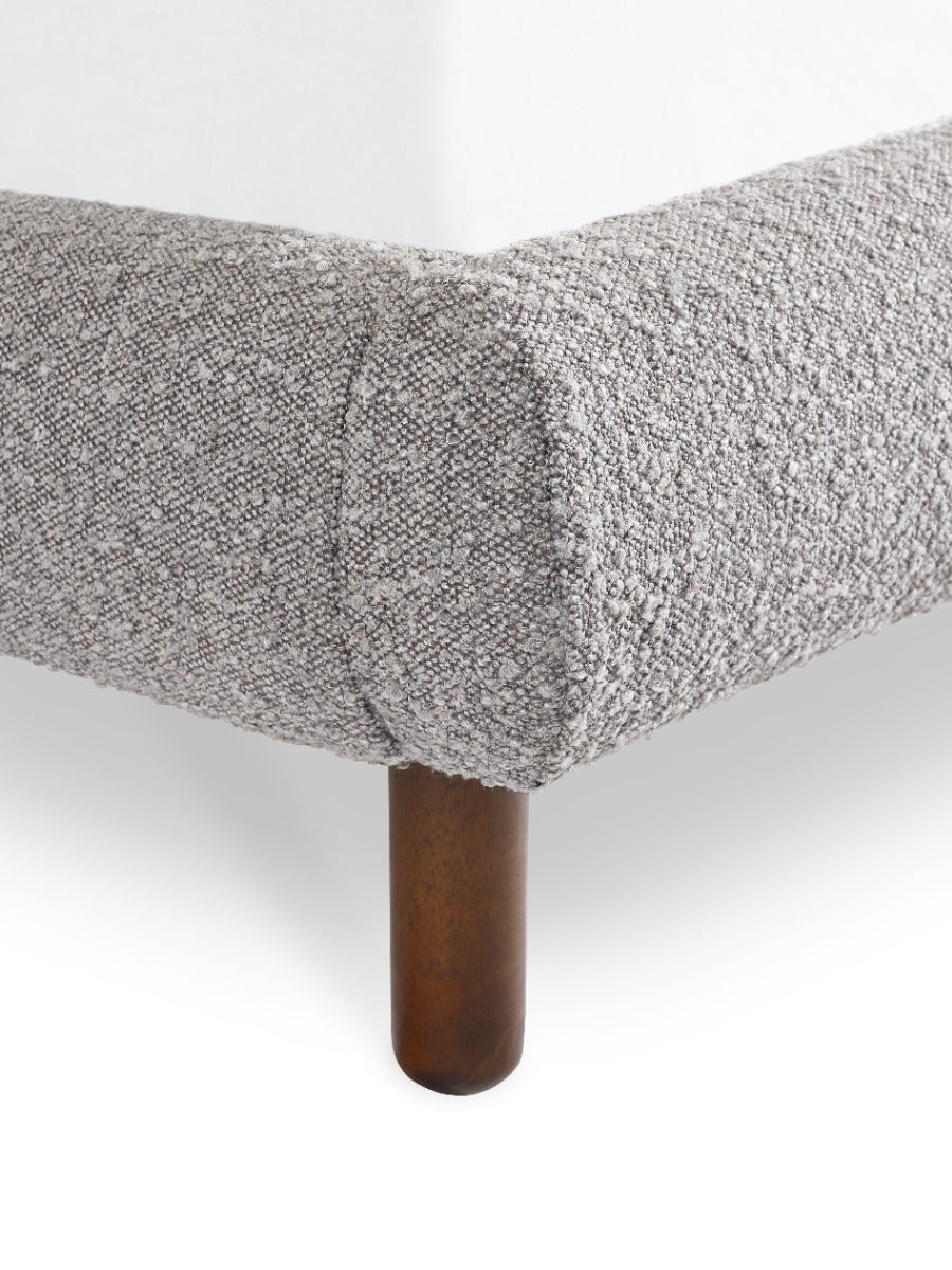 Hannah Double Bed 135cm - Grey Boucle