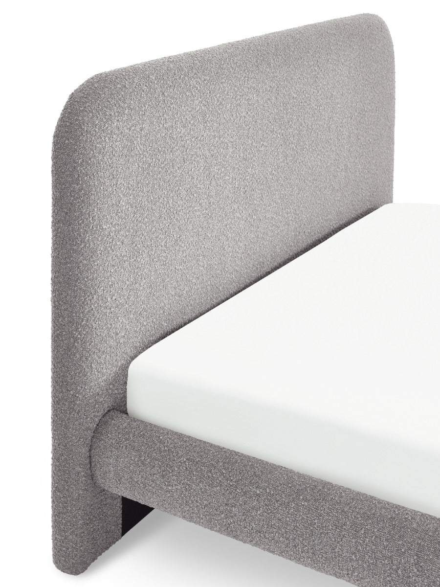 Hannah Double Bed 135cm - Grey Boucle