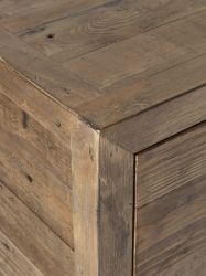 Heritage 6 Drawer Wide Chest – Reclaimed Wood with Industrial Style Handles