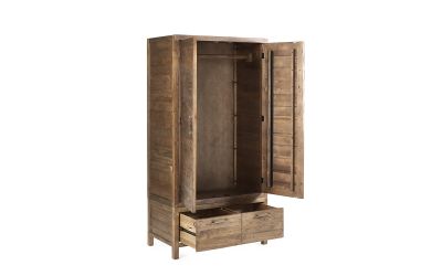 Heritage 2 Door Wardrobe – Reclaimed Wood with Distressed Finish