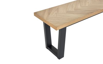 Hilton Dining Bench – Herringbone Oak Veneer, 134cm