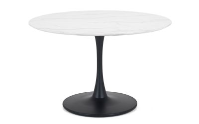 Holland Round Pedestal Dining Set – Marble Effect, 120cm