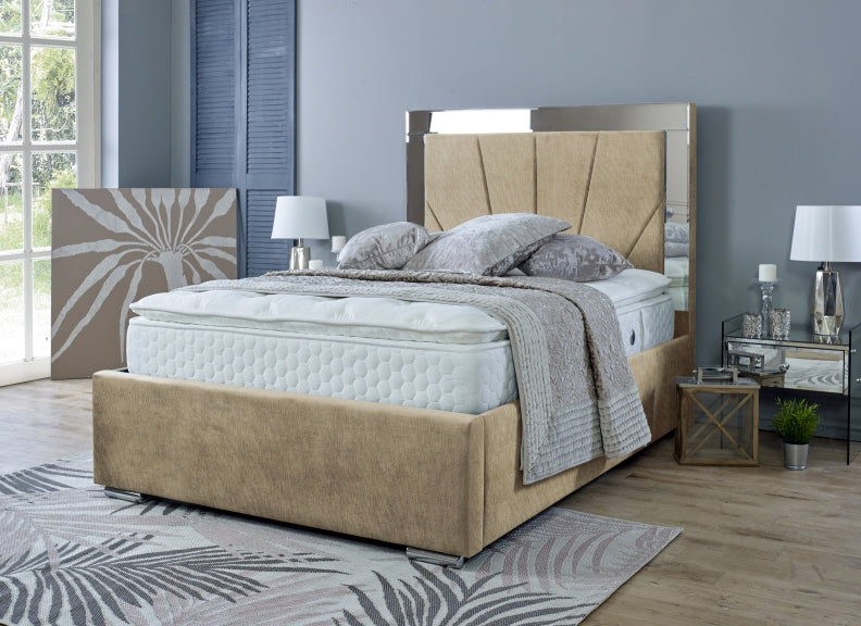 Horizon Fabric Mirrored Bed