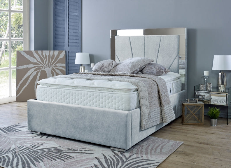 Horizon Fabric Mirrored Bed
