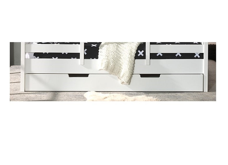 House Bed W/White Roof & Drawer