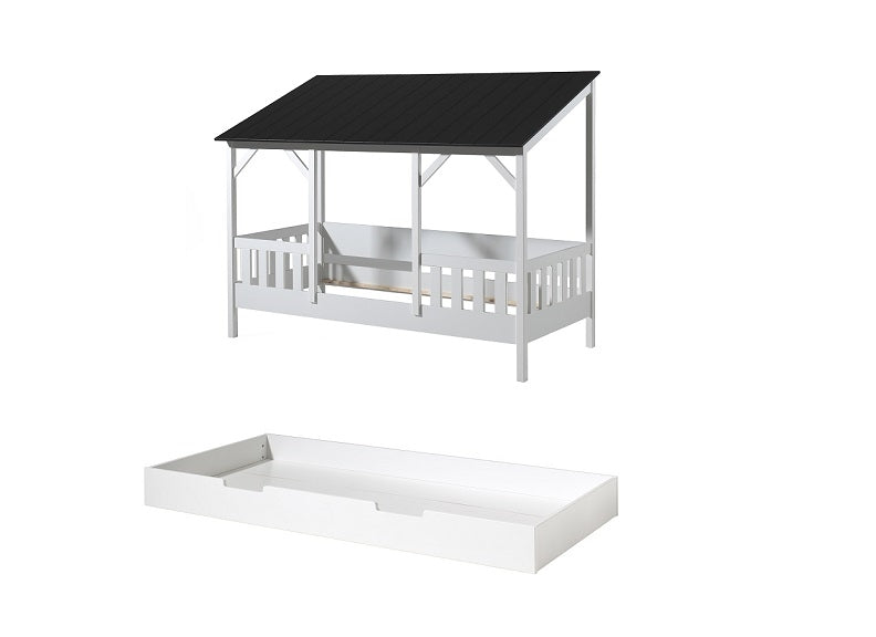 House Bed With Black Roof And Optional Drawer