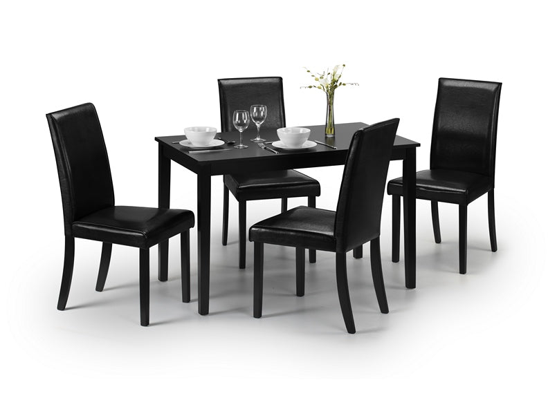 Hudson Black Wood Dining Set
