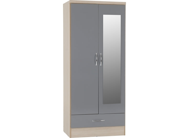 Nevada Grey Two Door Robe W/Mirror