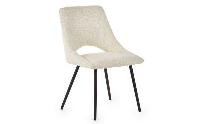 Iris Boucle Dining Chair – Ivory, Glamorous Retro Design