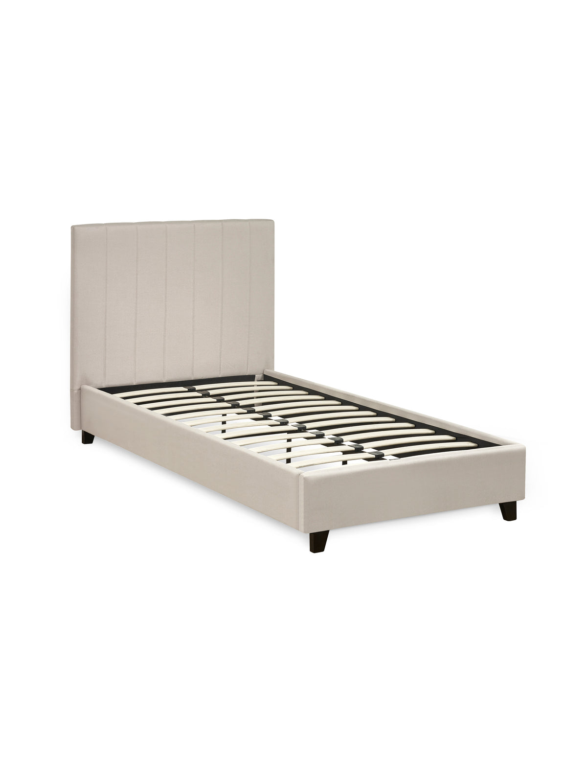 Aylen Oatmeal Linen Upholstered 90cm Single Bed Frame