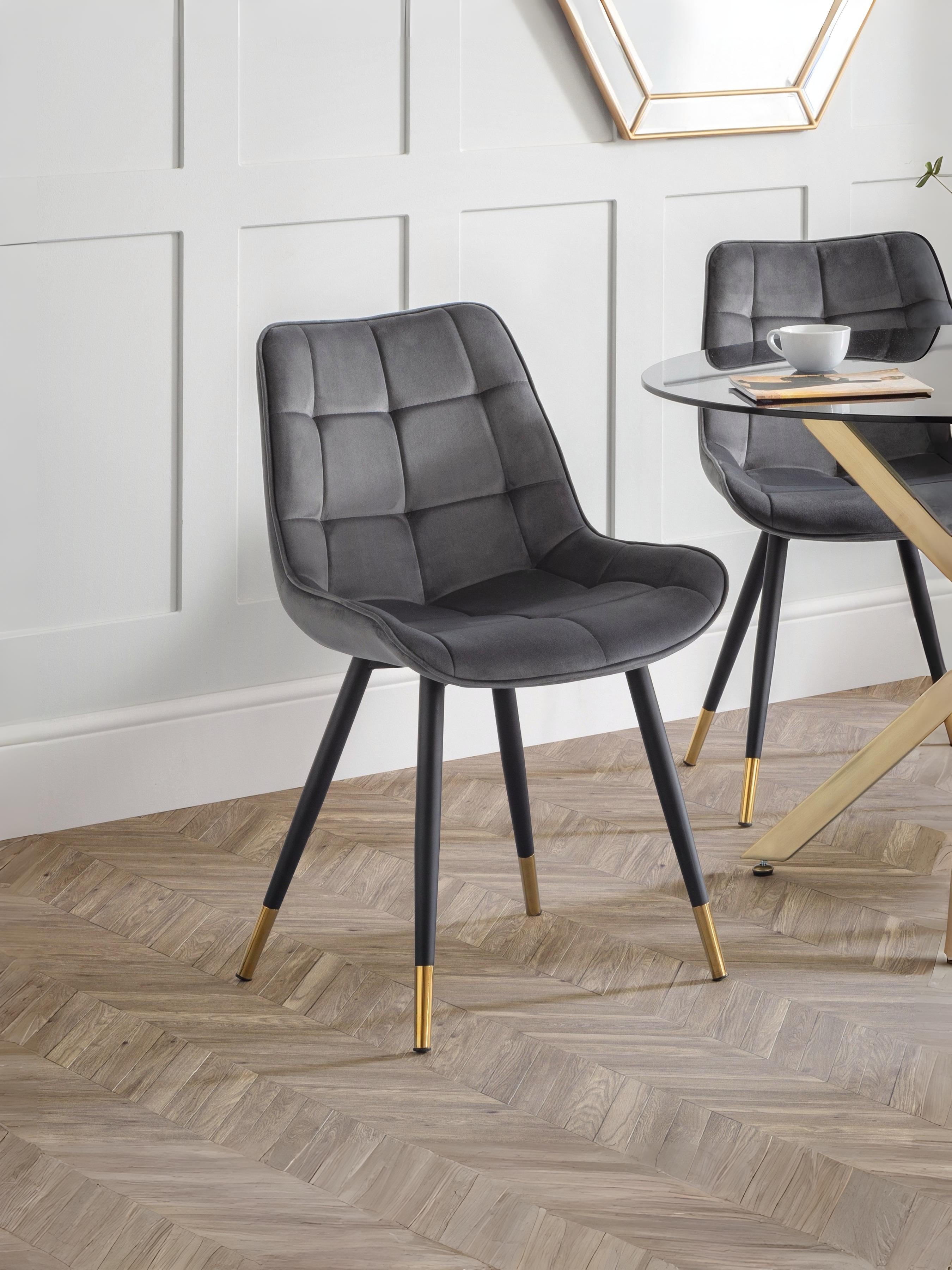 Set Of 2 Hadid Dining Chairs - Grey