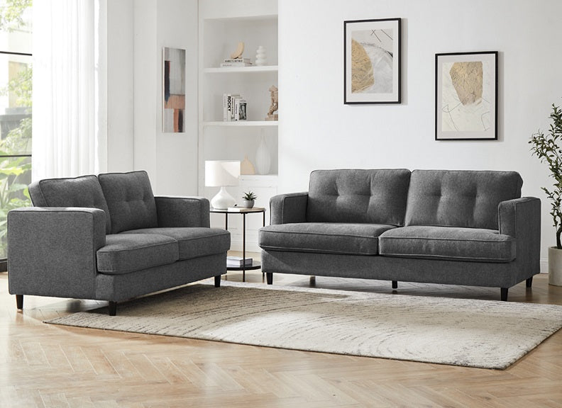 Juniper Fixed 3 Seater Sofas – Classic Button-Back Sofa with Pocket-Sprung Seating (Pre-Order Sage Option) | Free Delivery