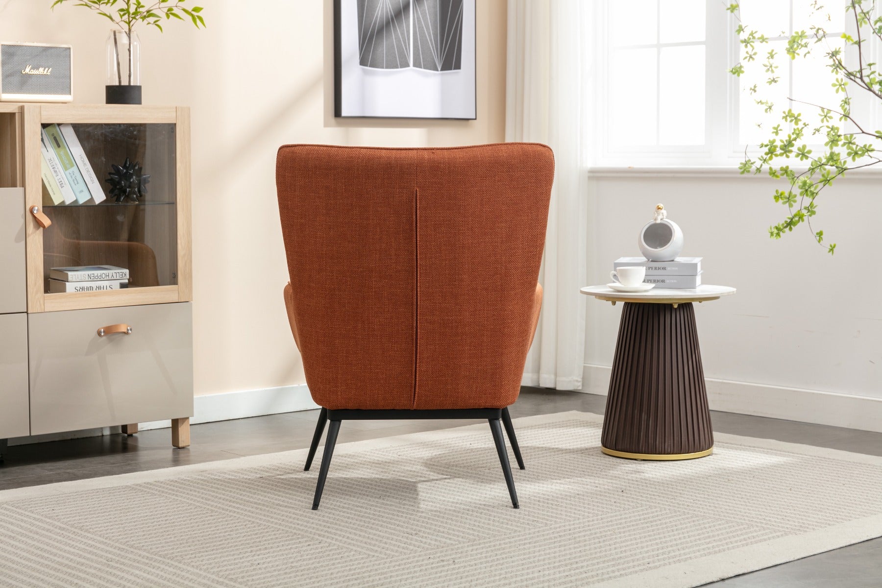 Katelyn Accent Chair with Stool Copper