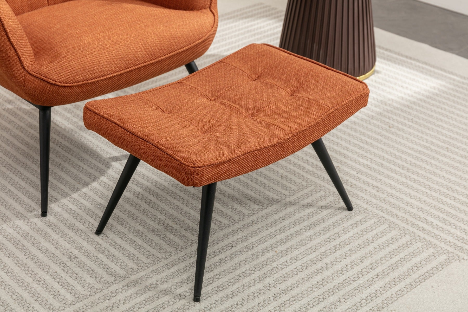 Katelyn Accent Chair with Stool Copper