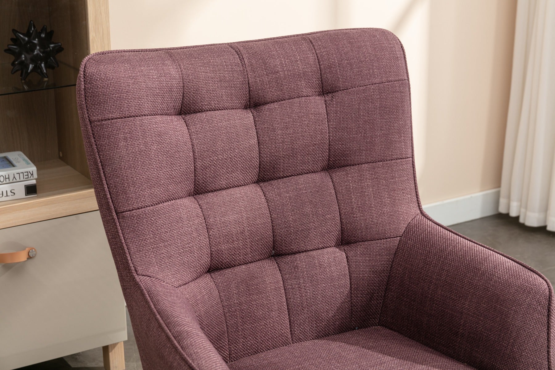 Katelyn Accent Chair with Stool Mulberry