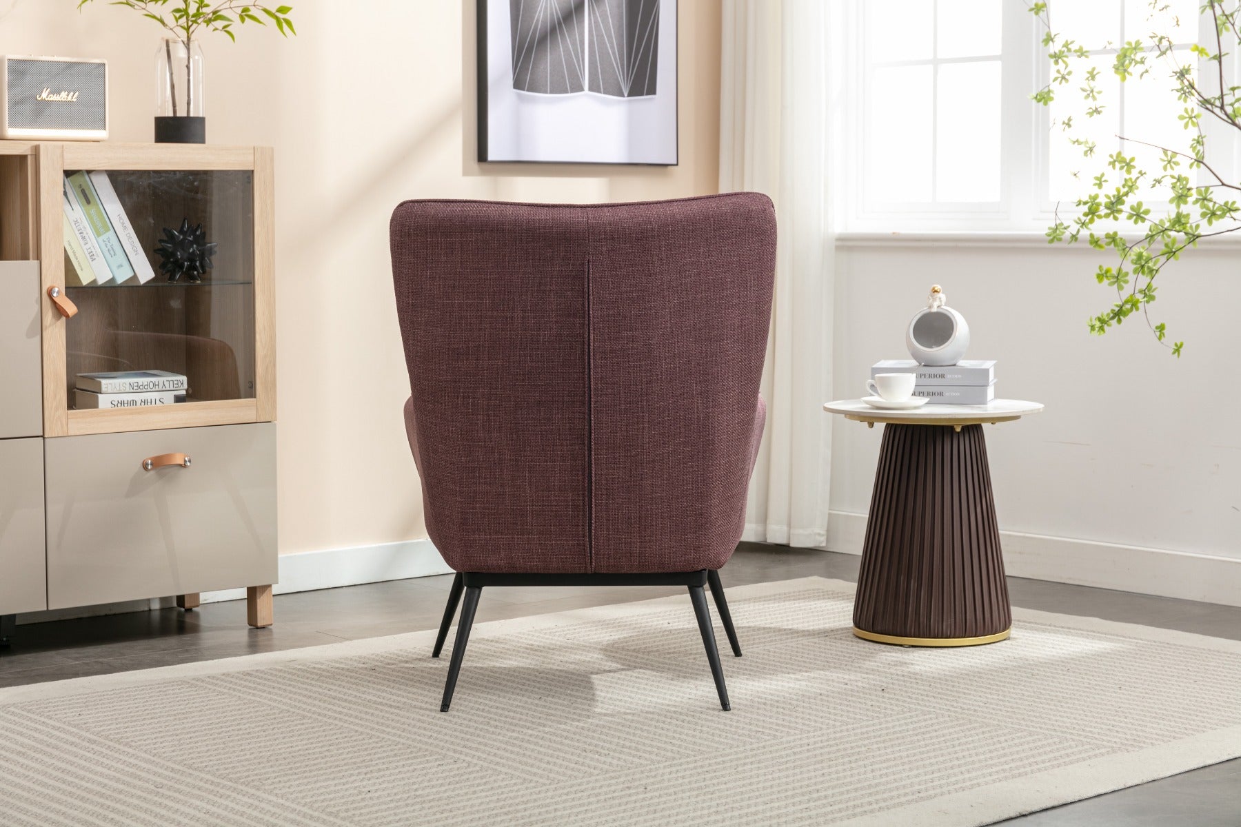Katelyn Accent Chair with Stool Mulberry