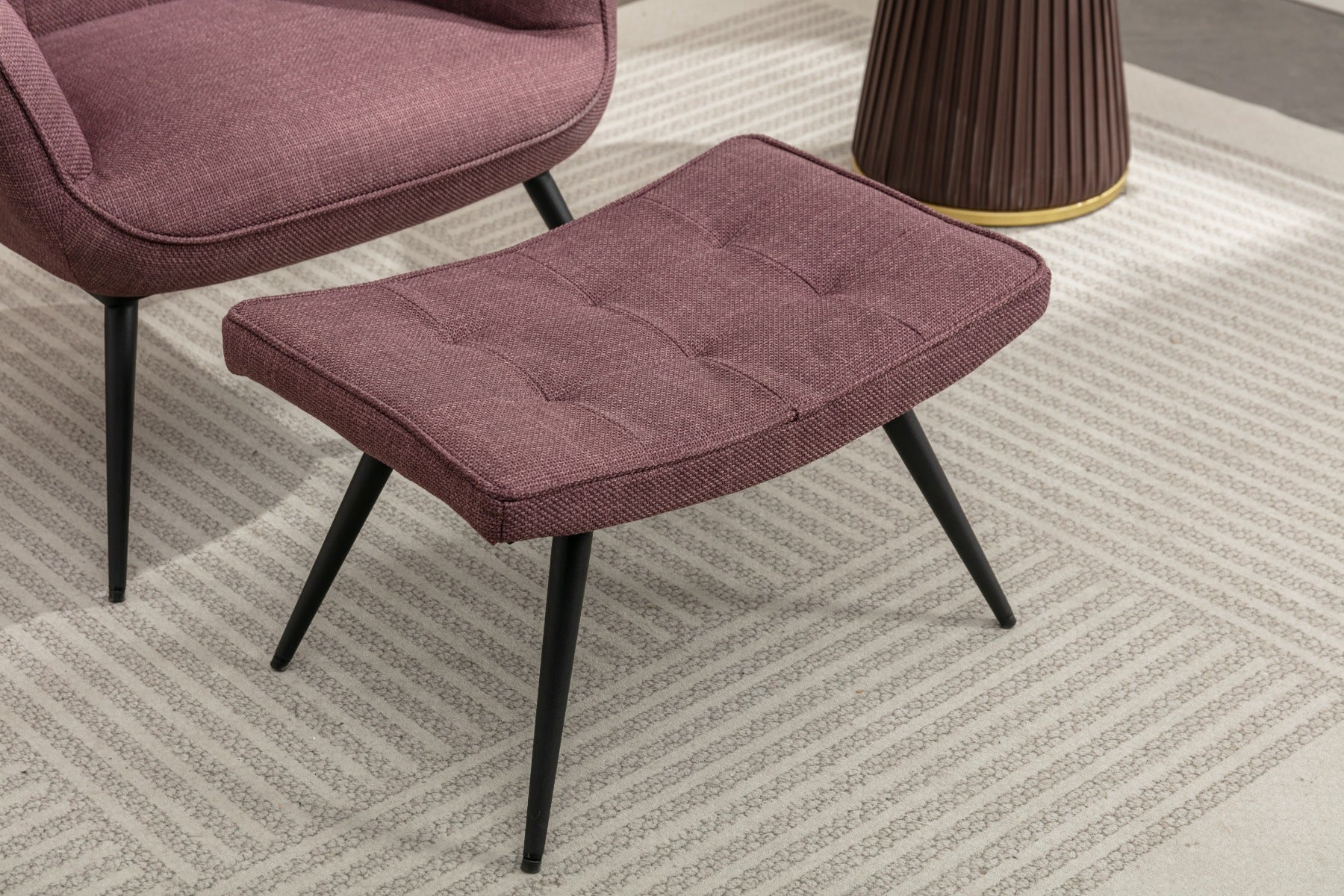 Katelyn Accent Chair with Stool Mulberry