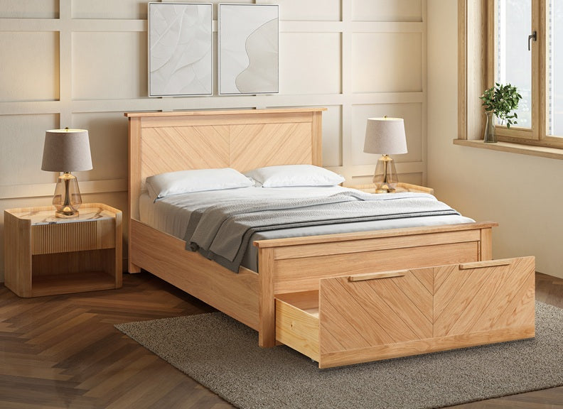Lacombe Oak Bed W/Drawer