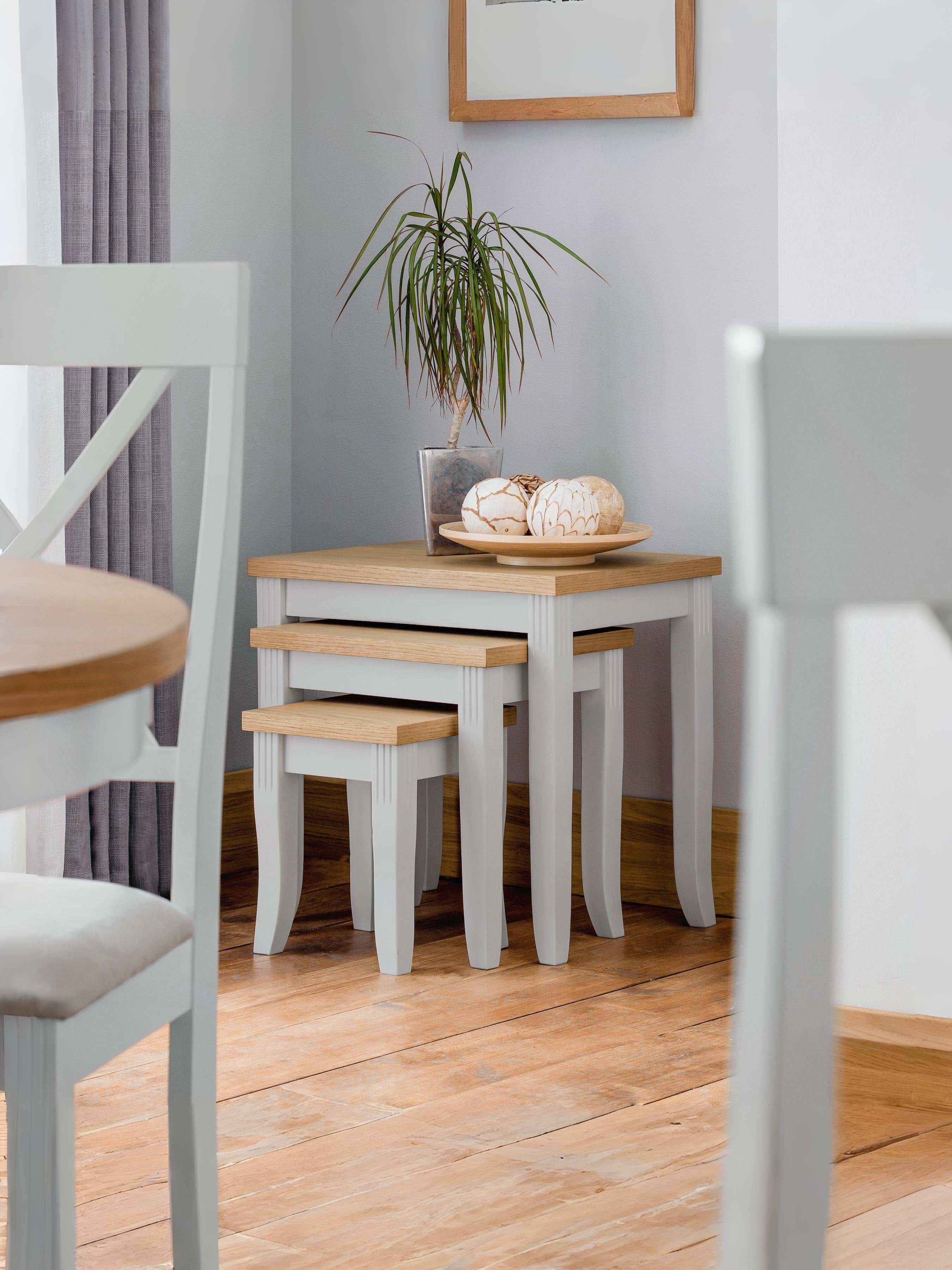 Davenport Oak/Elephant Grey Nest Of Tables