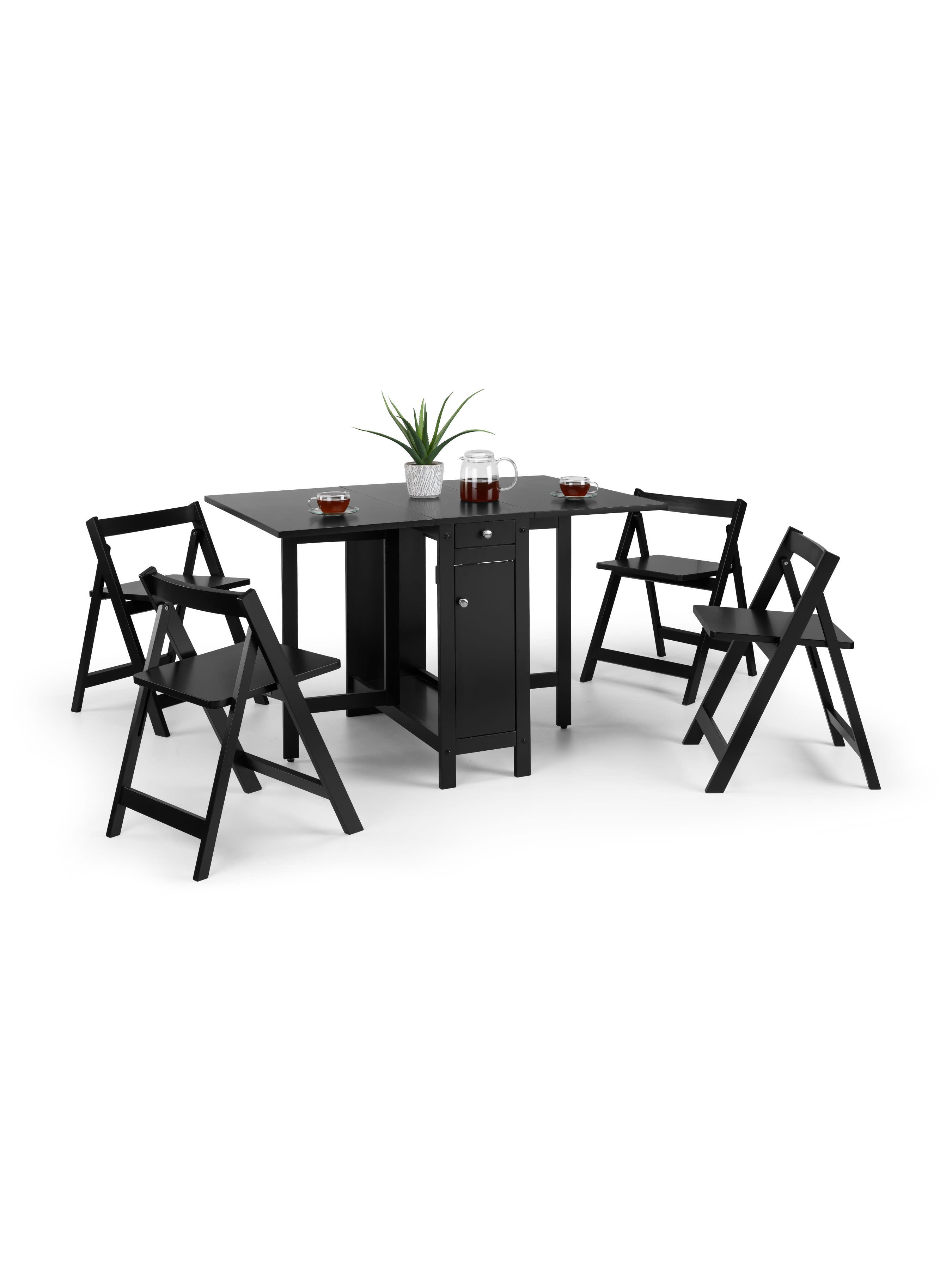 Savoy Black 4 Seater Extending Dining Set